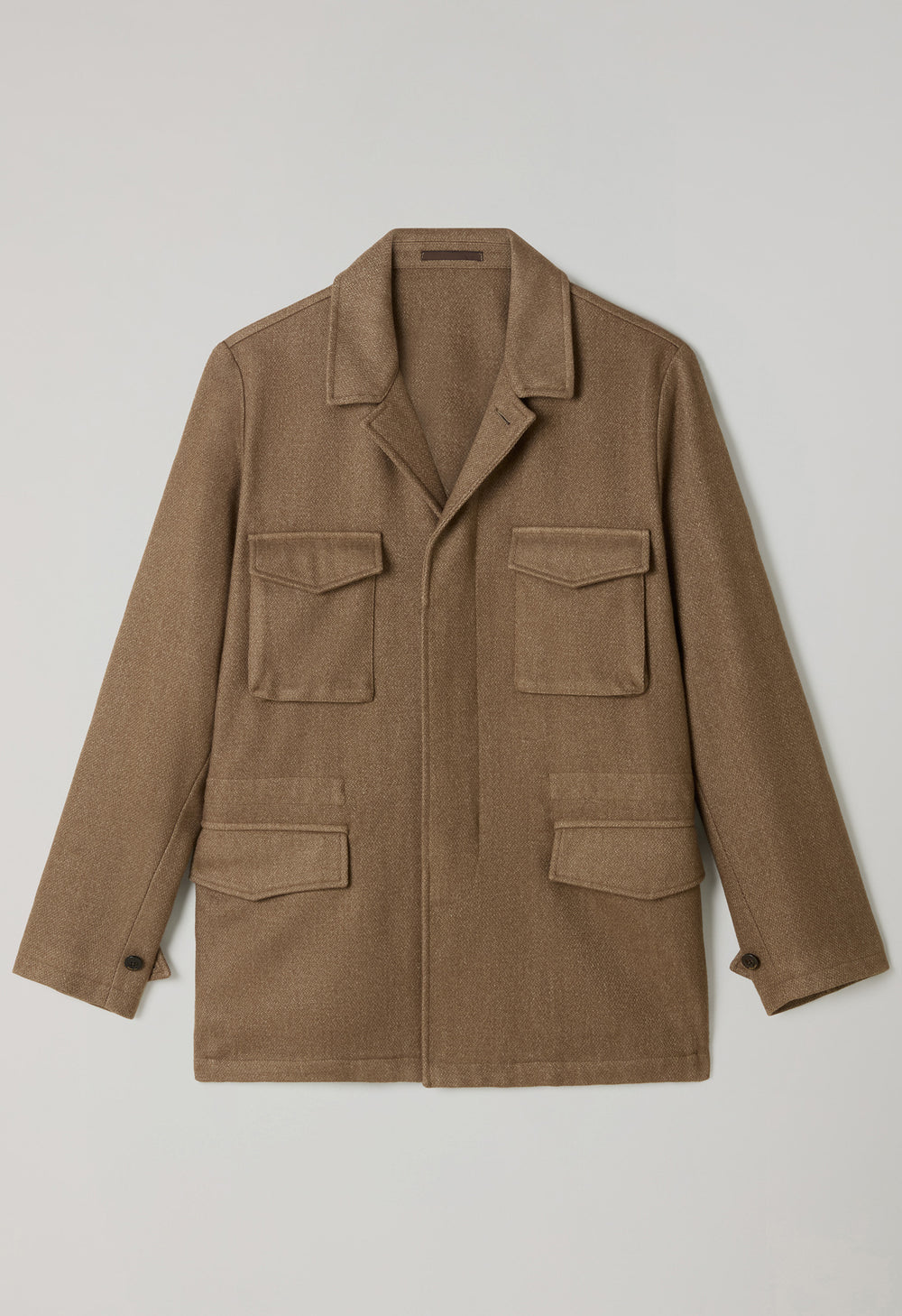 Brown Garment Dyed Wool Field Jacket