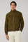 Bomber in suede khaki scuro