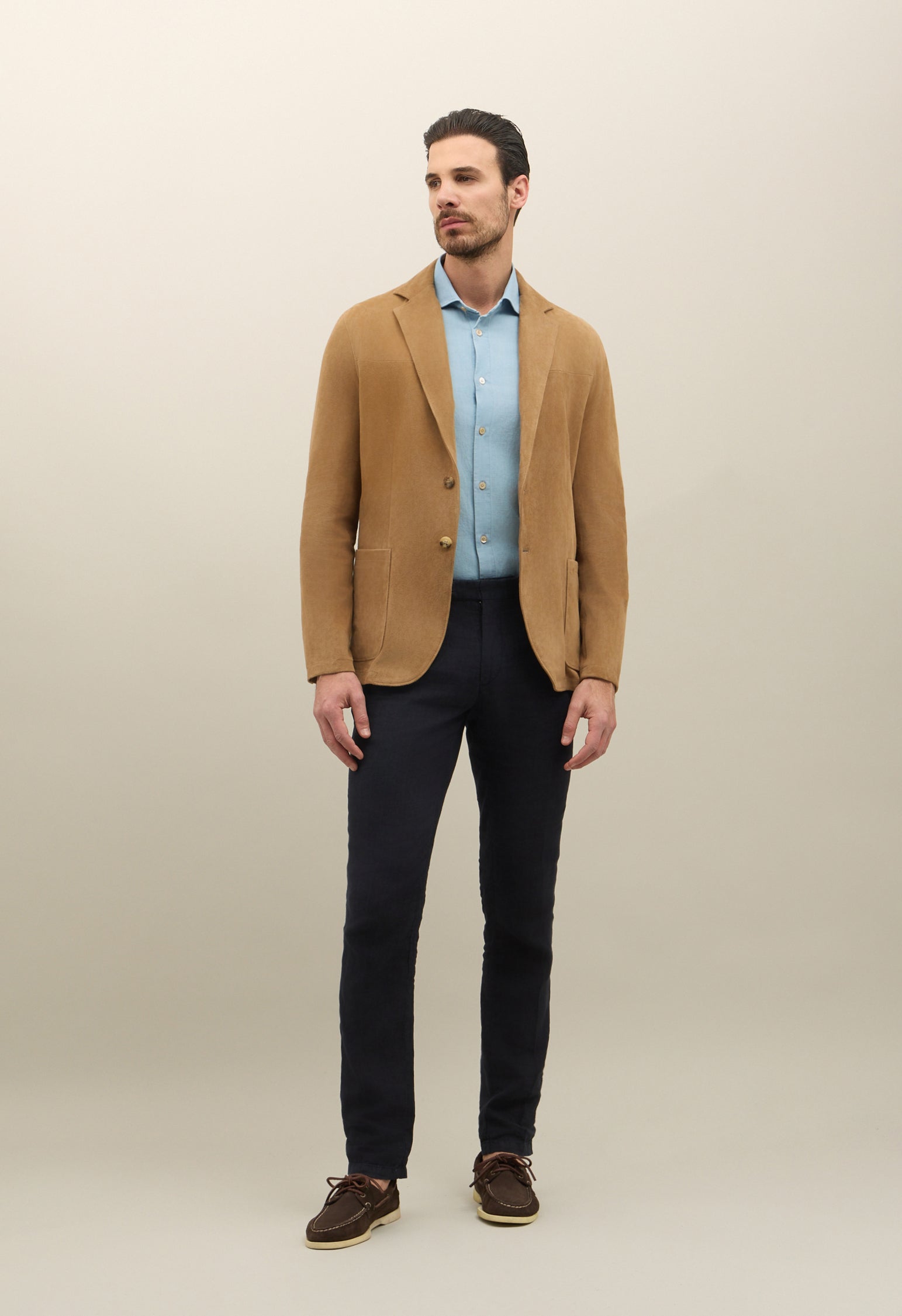 Giacca in suede marrone