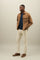 Overshirt in suede beige scuro