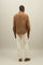 Overshirt in suede beige scuro
