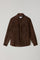Overshirt imbottita in suede marrone
