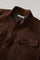 Overshirt imbottita in suede marrone