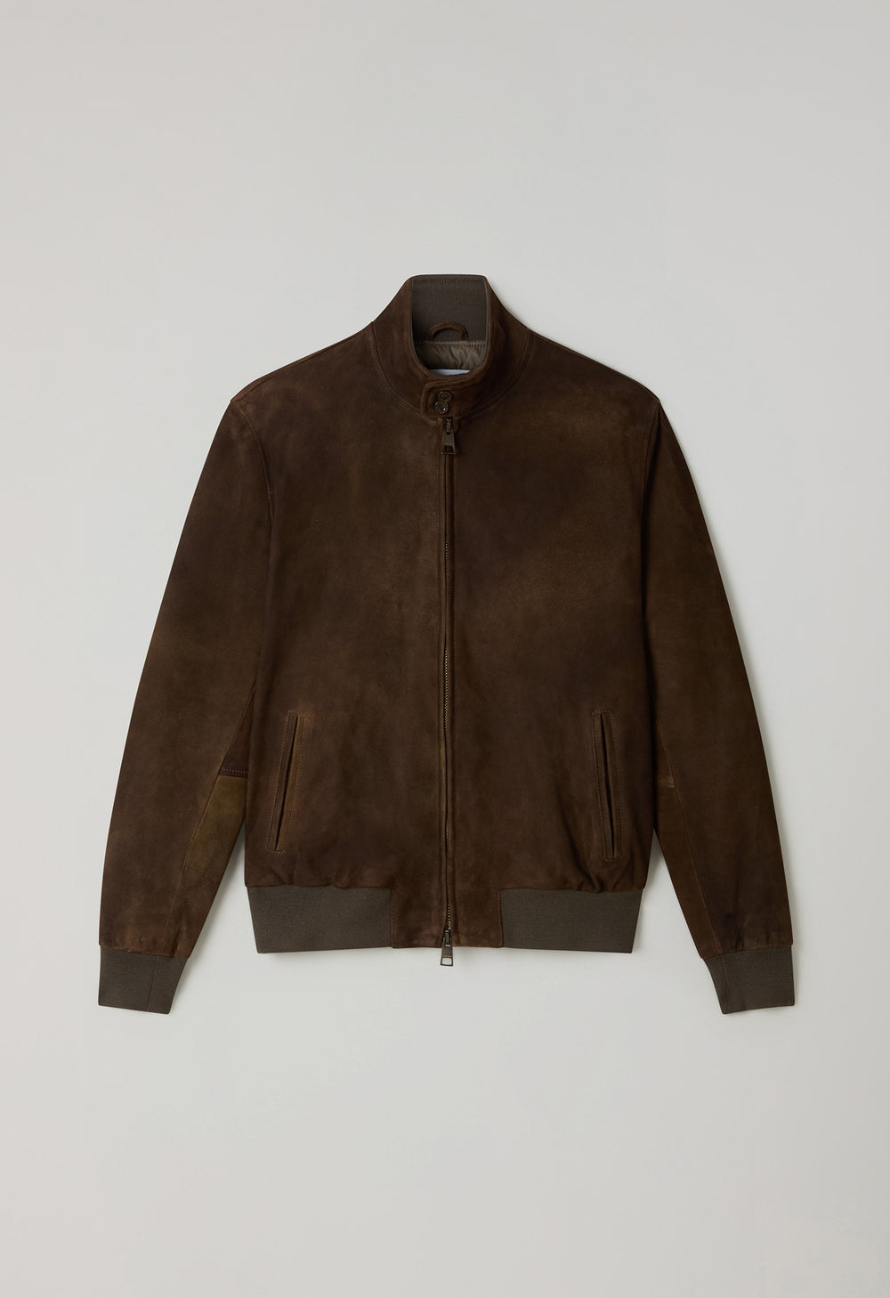 Bomber imbottito in suede marrone
