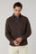 Overshirt in suede marrone