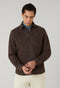 Overshirt in suede marrone