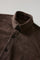 Overshirt in suede marrone