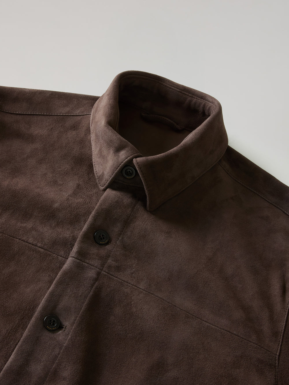 Overshirt in suede marrone