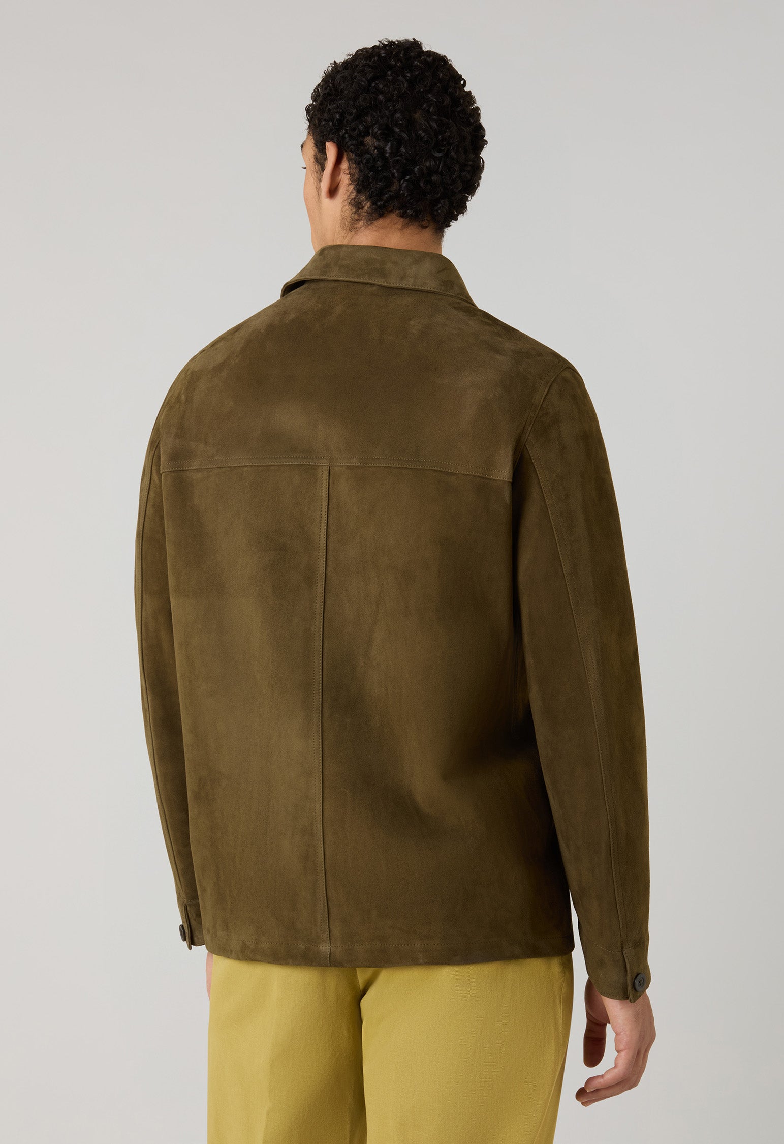 Dark Khaki Suede Workwear Jacket