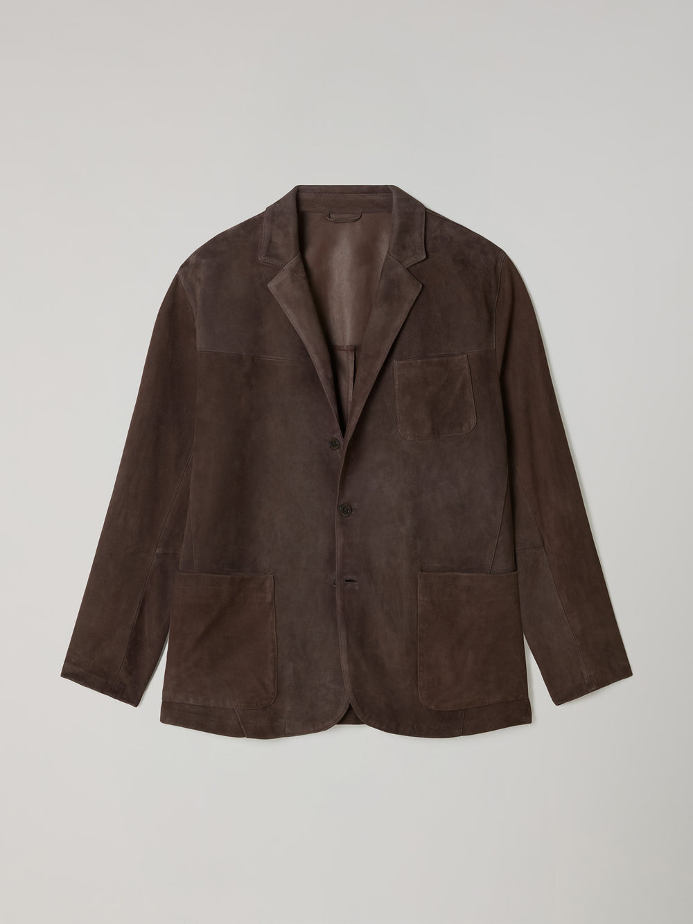 Blazer in suede marrone
