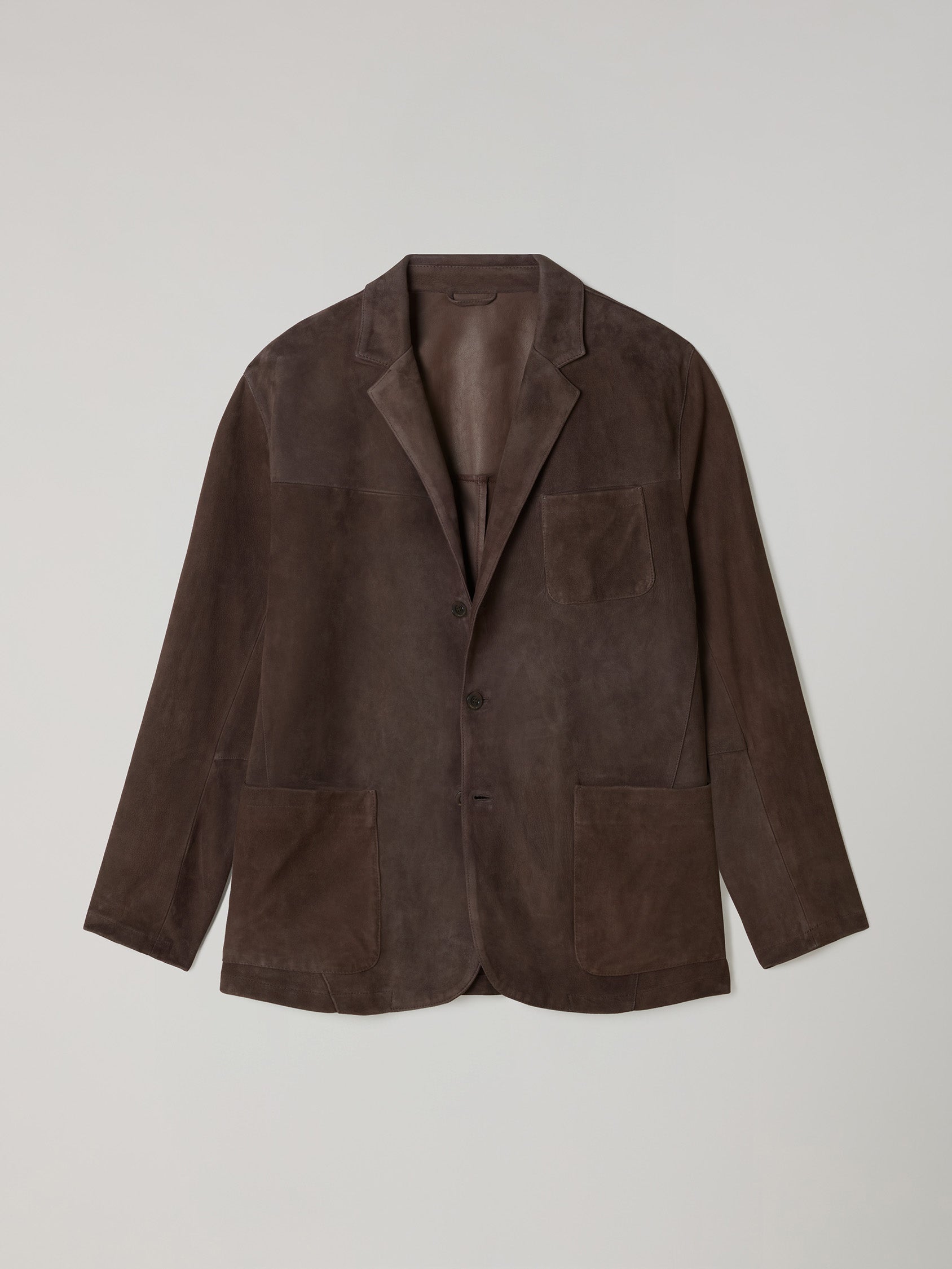 Blazer in suede marrone