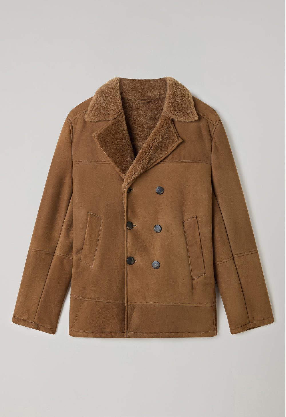 Brown Shearling Peacoat