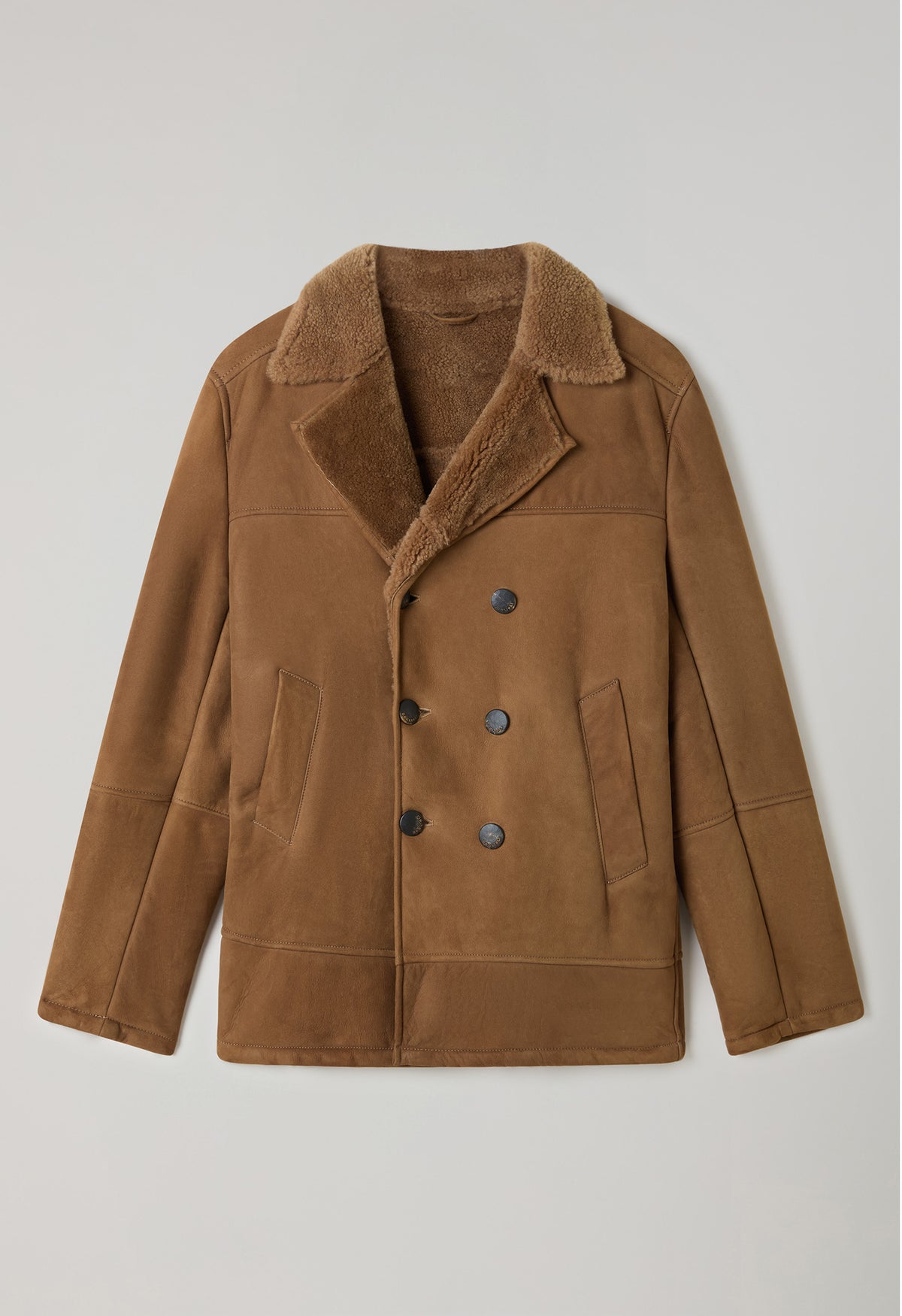 Brown Shearling Peacoat