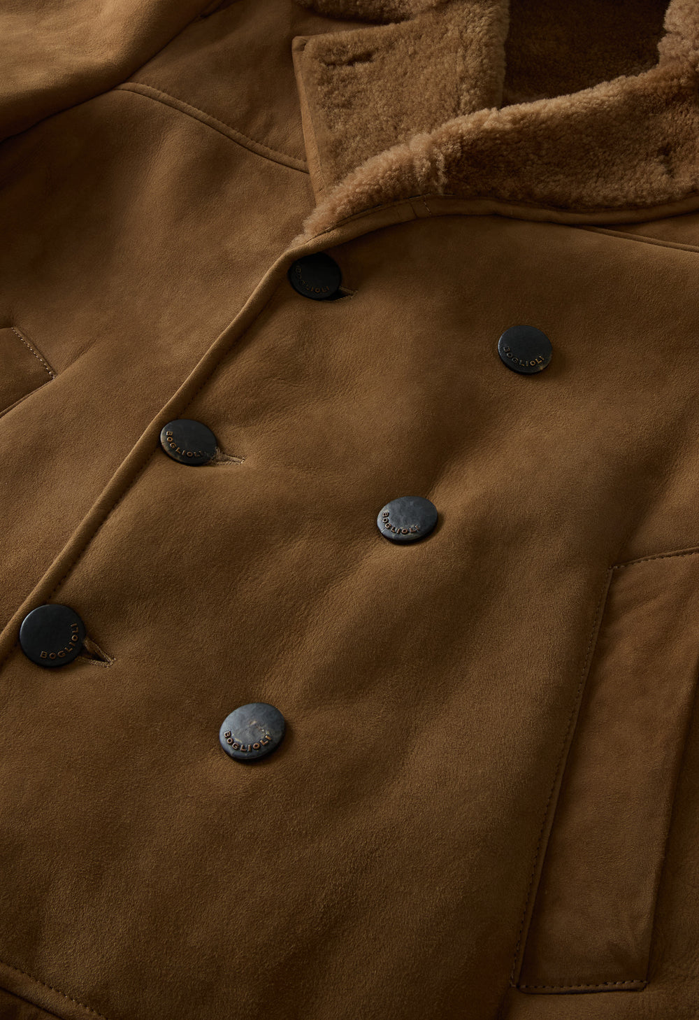 Brown Shearling Peacoat
