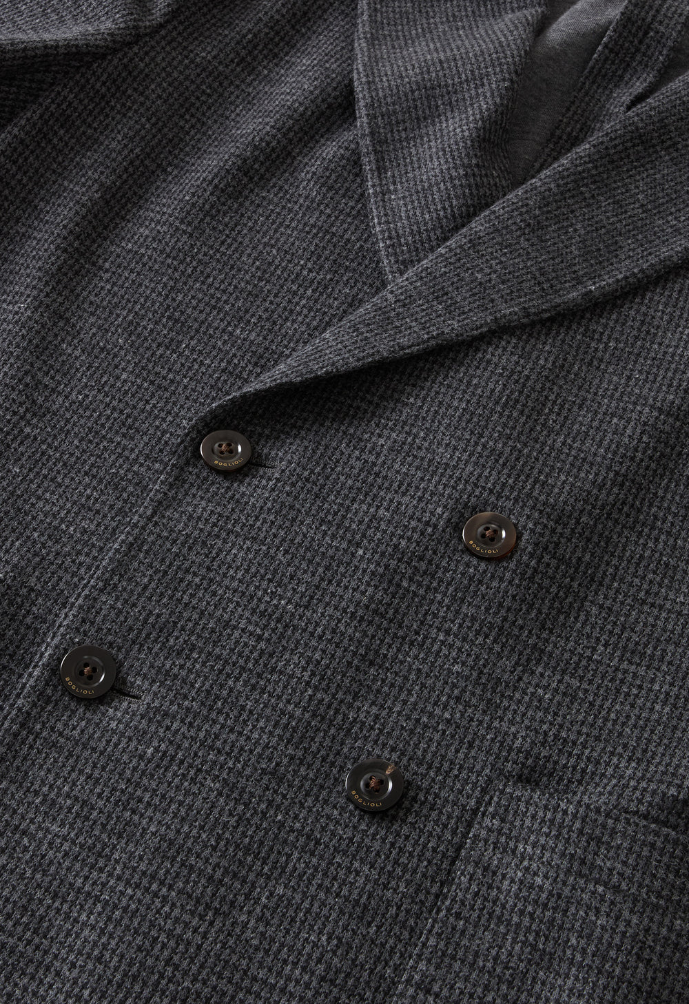 Grey Houndstooth Jersey double-breasted Easy Jacket