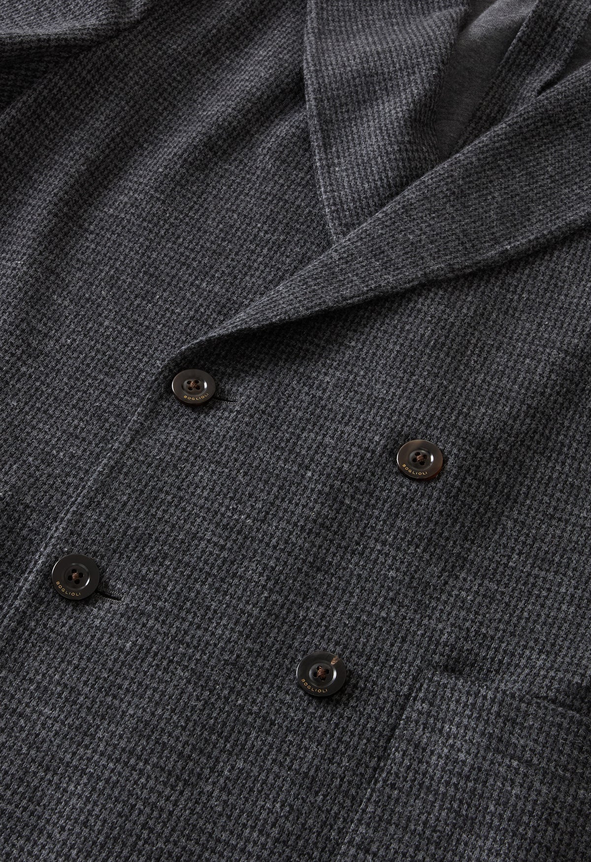 Grey Houndstooth Jersey double-breasted Easy Jacket