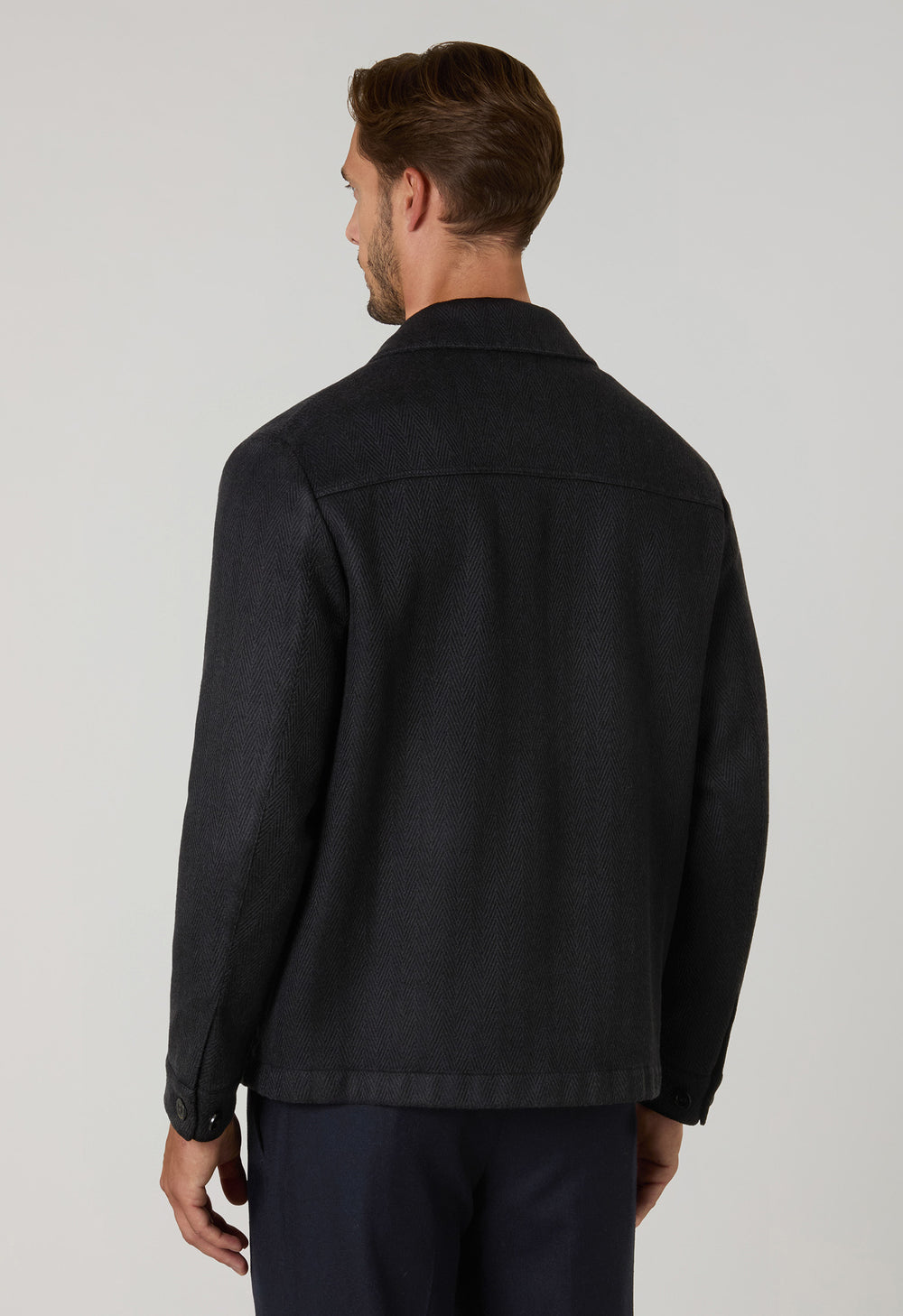 Black Cashmere Wool Boxie Jacket