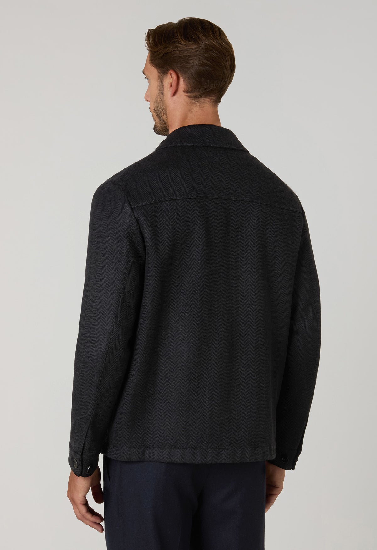Black Cashmere Wool Boxie Jacket