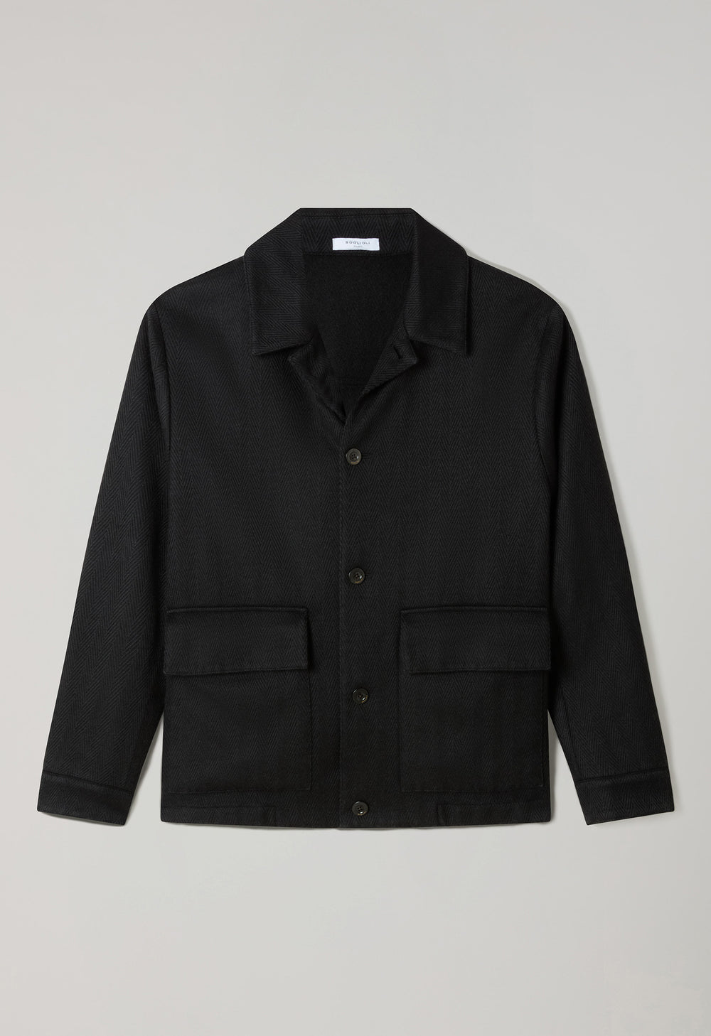 Black Cashmere Wool Boxie Jacket