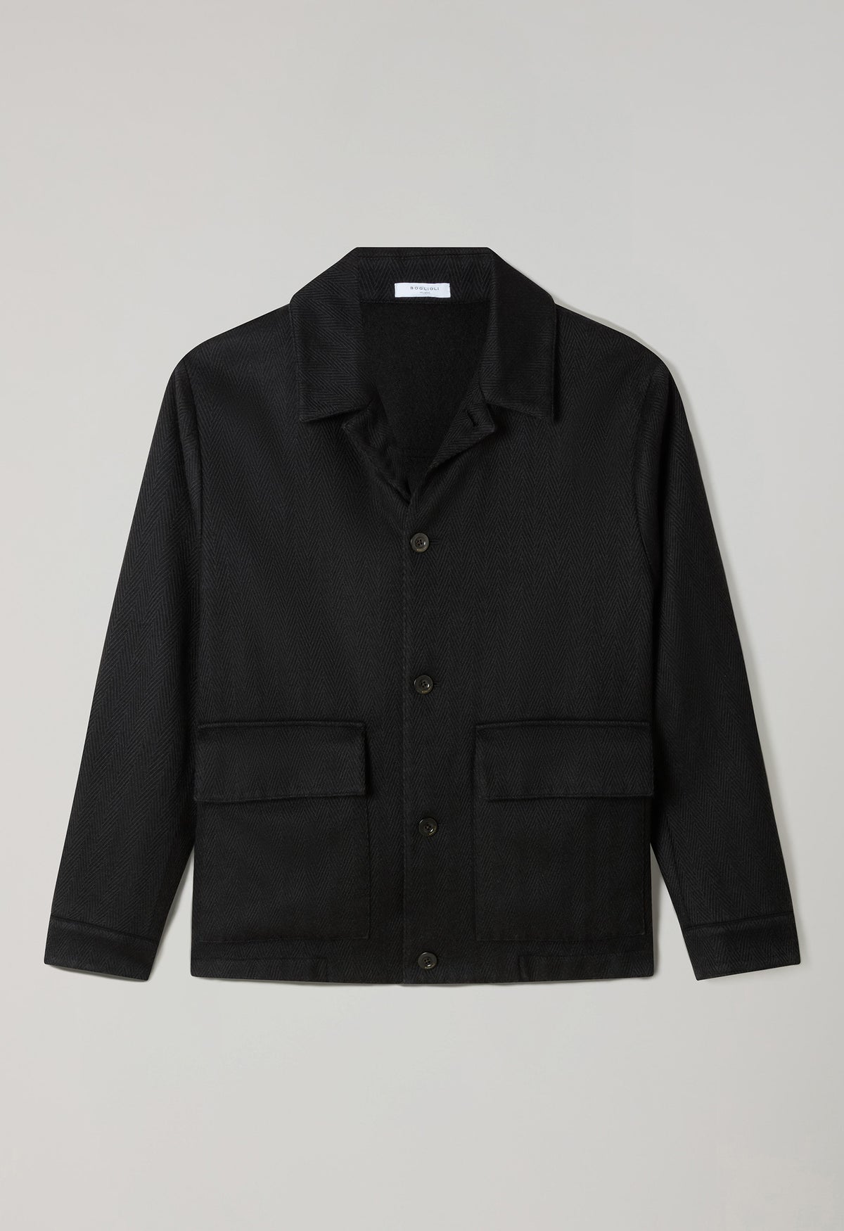 Black Cashmere Wool Boxie Jacket
