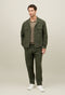 Green Garment Dyed Linen Biker Jacket