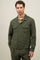 Green Garment Dyed Linen Biker Jacket