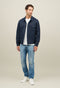 Giacca Biker in cotone tinto in capo blu