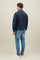 Giacca Biker in cotone tinto in capo blu