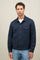 Giacca Biker in cotone tinto in capo blu