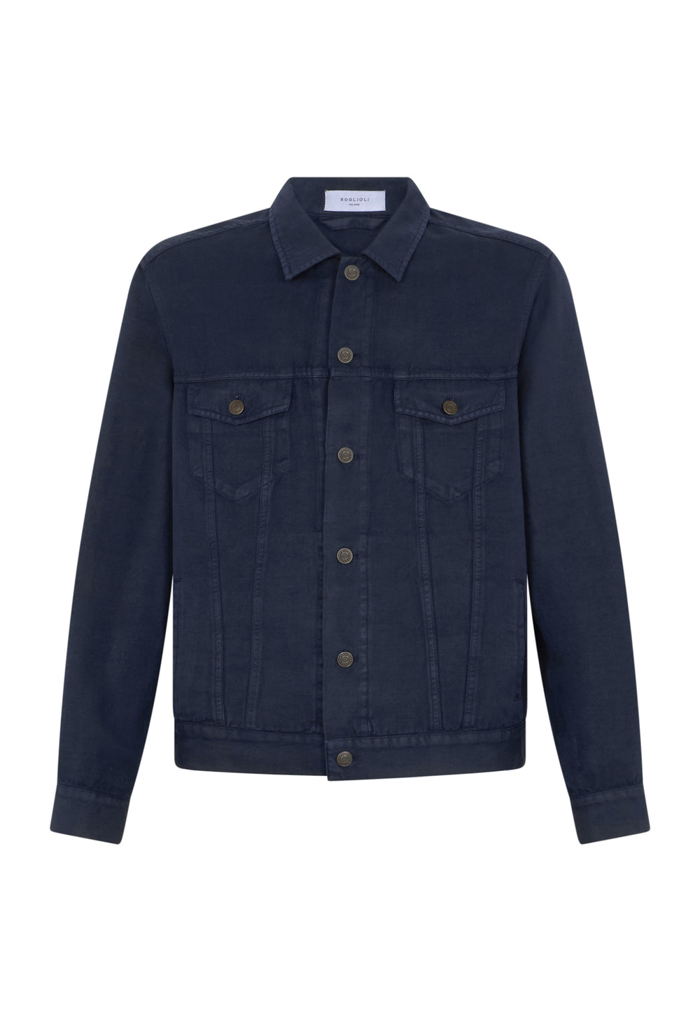 Giacca Biker in cotone tinto in capo blu