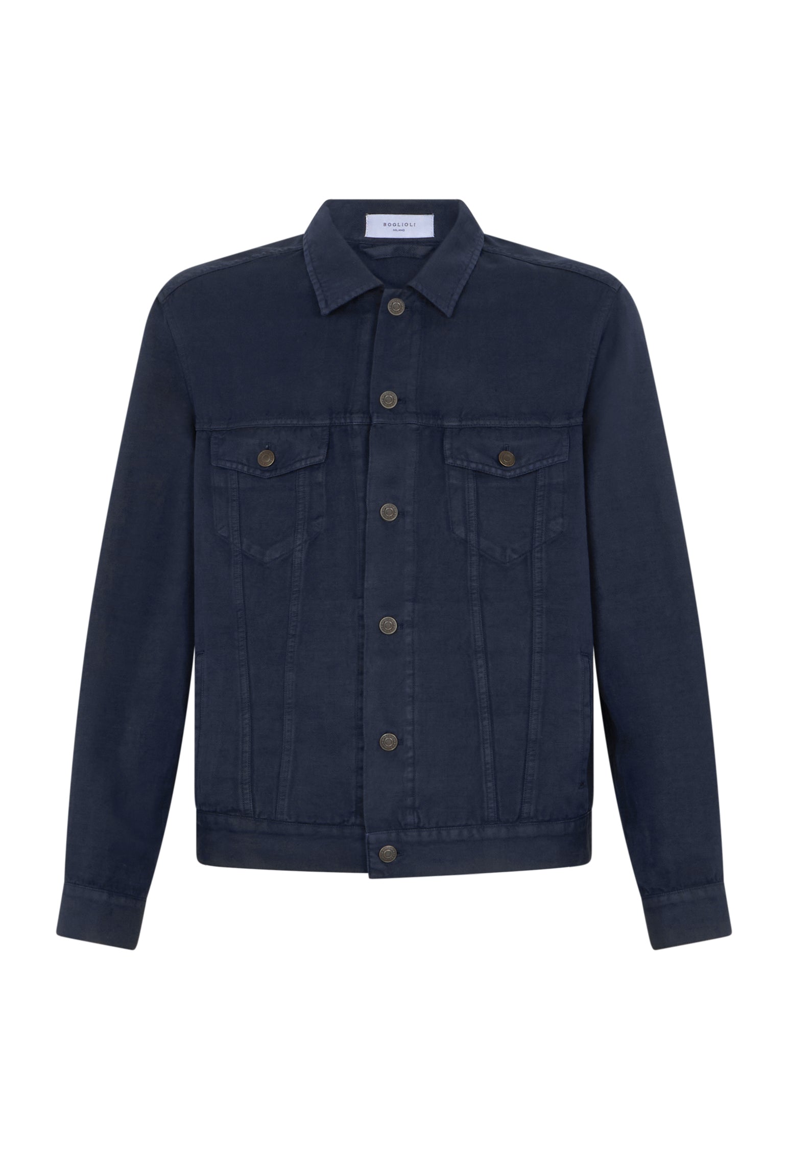 Giacca Biker in cotone tinto in capo blu