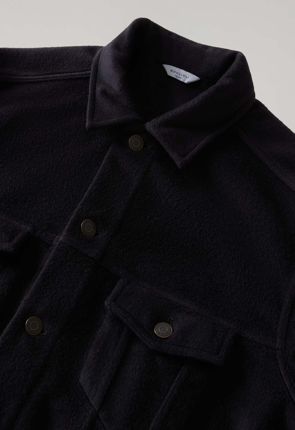Dunkelgraue, stückgefärbte Bikerjacke aus Kaschmir