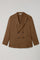 Brown Linen Mohair Double-Breasted Sartoria Jacket