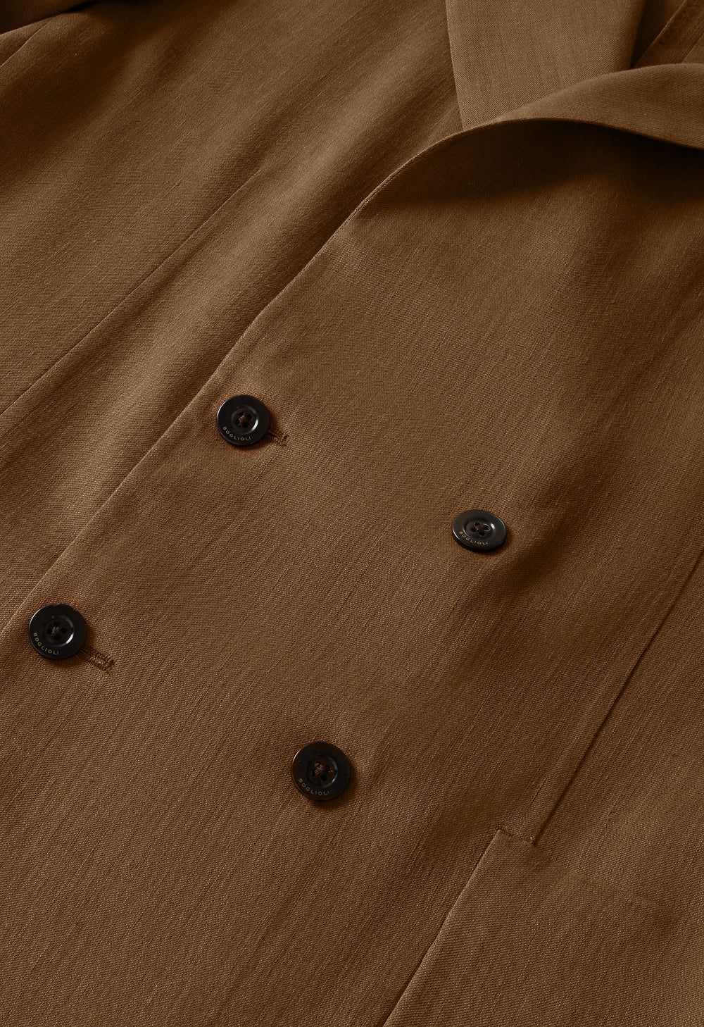 Brown Linen Mohair Double-Breasted Sartoria Jacket