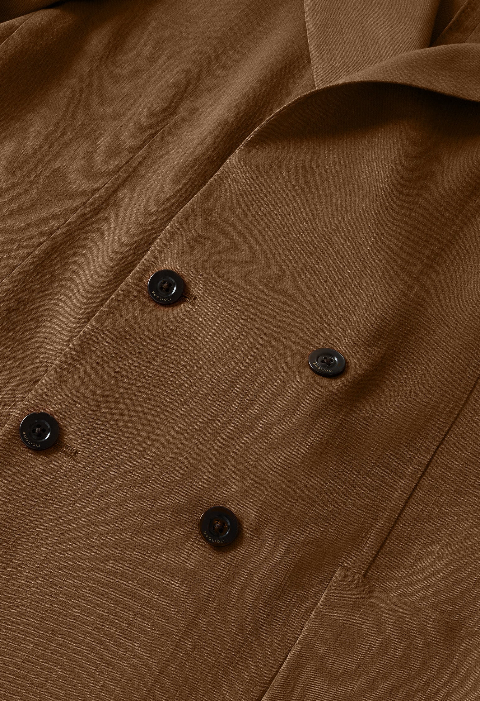 Brown Linen Mohair Double-Breasted Sartoria Jacket