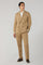 Camel Garment Dyed Cotton Linen Satin Double-Breasted Dover Suit