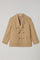 Camel Garment Dyed Cotton Linen Satin Double-Breasted Dover Suit