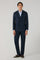 Abito Dover doppiopetto in cotone e lino satin tinto in capo blu
