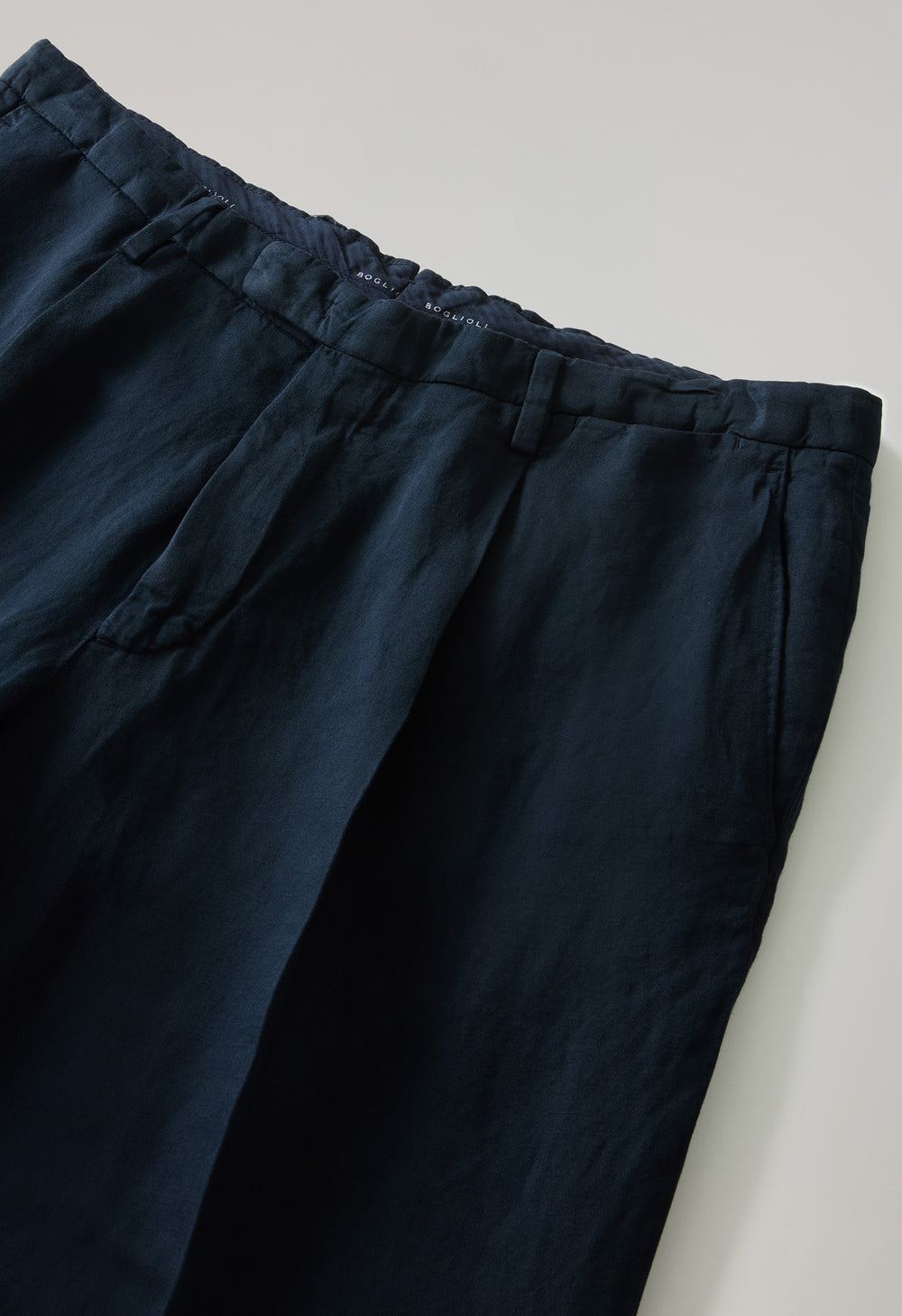 Abito Dover doppiopetto in cotone e lino satin tinto in capo blu