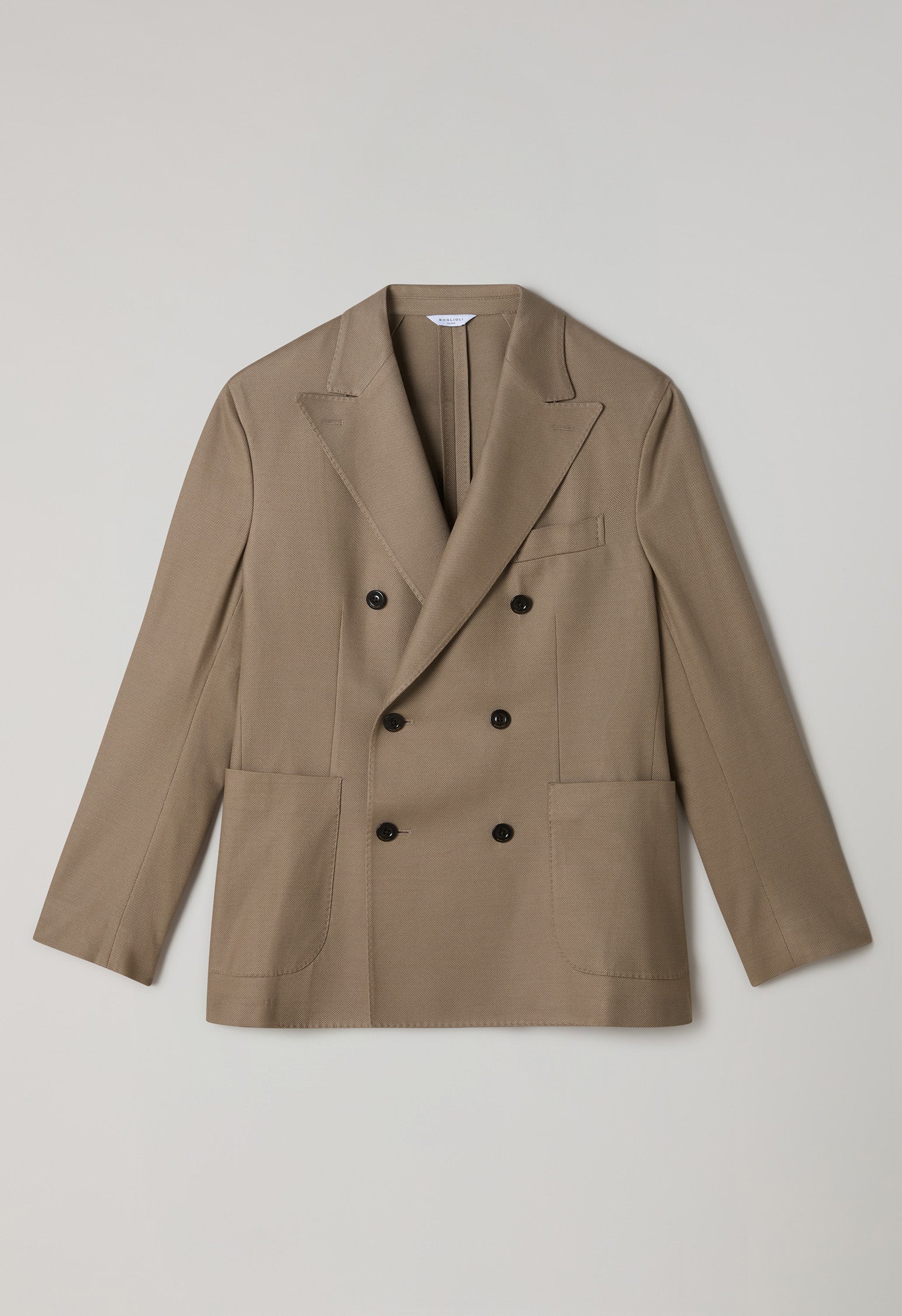 Beige Cotton Jersey Double-Breasted Dover Jacket