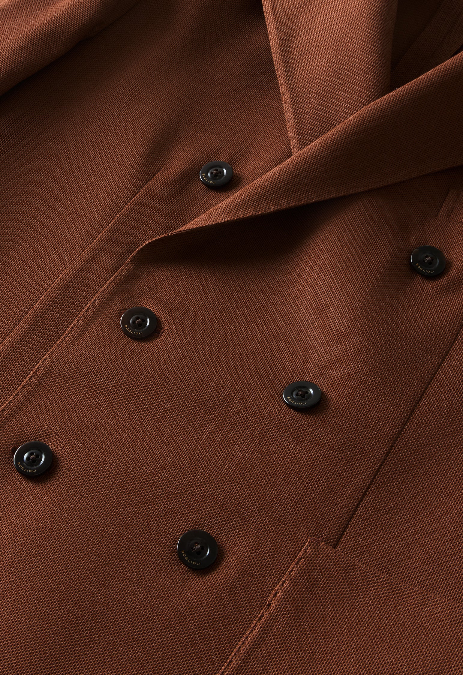 Cinnamon Cotton Jersey Double-Breasted Dover Jacket