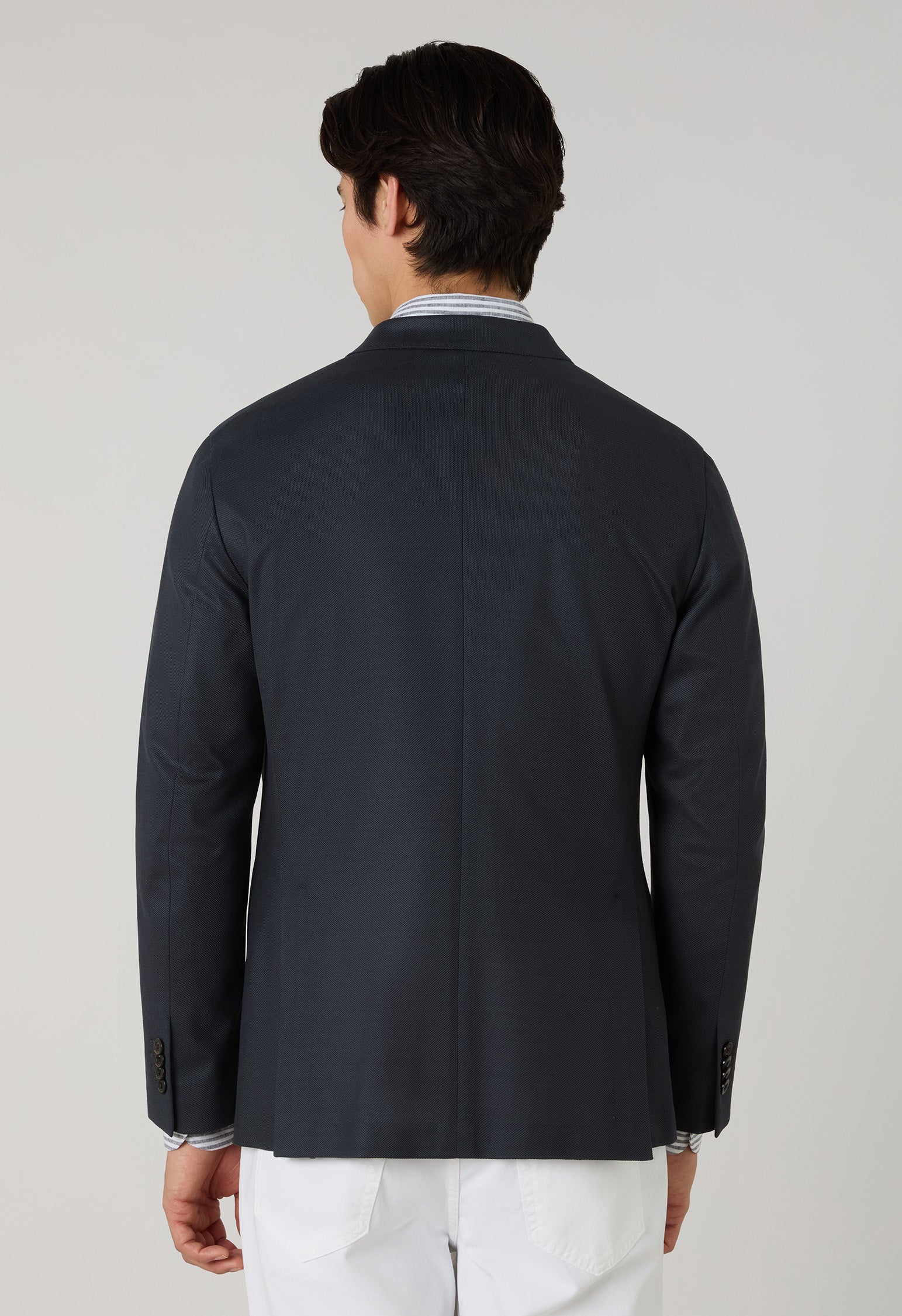 Grey Cotton Jersey Double-Breasted Dover Jacket