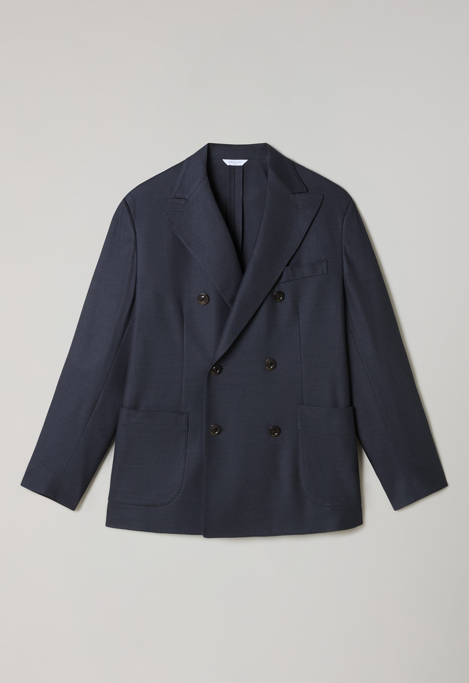 Grey Cotton Jersey Double-Breasted Dover Jacket