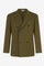 Green Garment Dyed Linen Double-Breasted Dover Jacket
