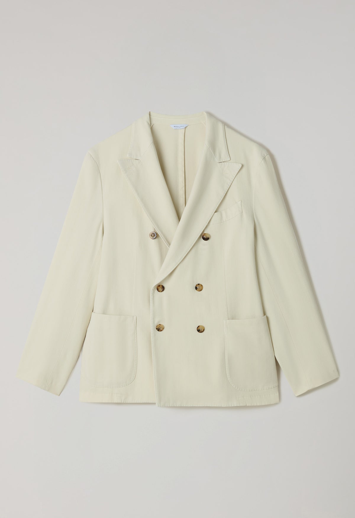 White Garment Dyed Cotton Herringbone double-breasted Dover Suit