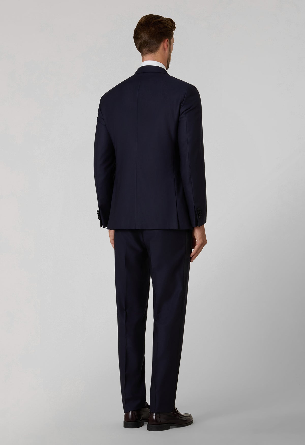 Blue Virgin Wool Satin Milano Tuxedo Suit