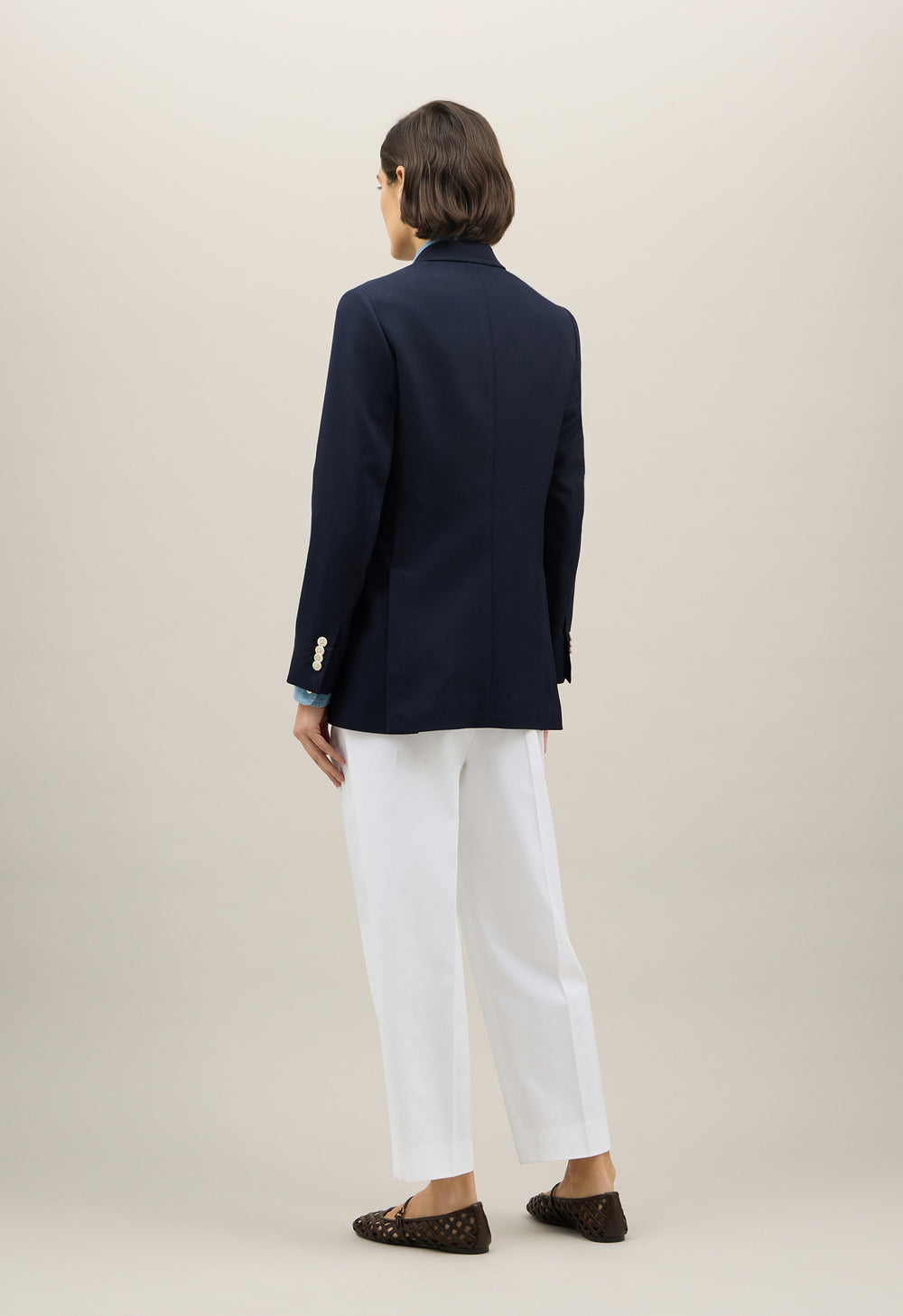 Blue Light Wool Honeycomb Maia Blazer
