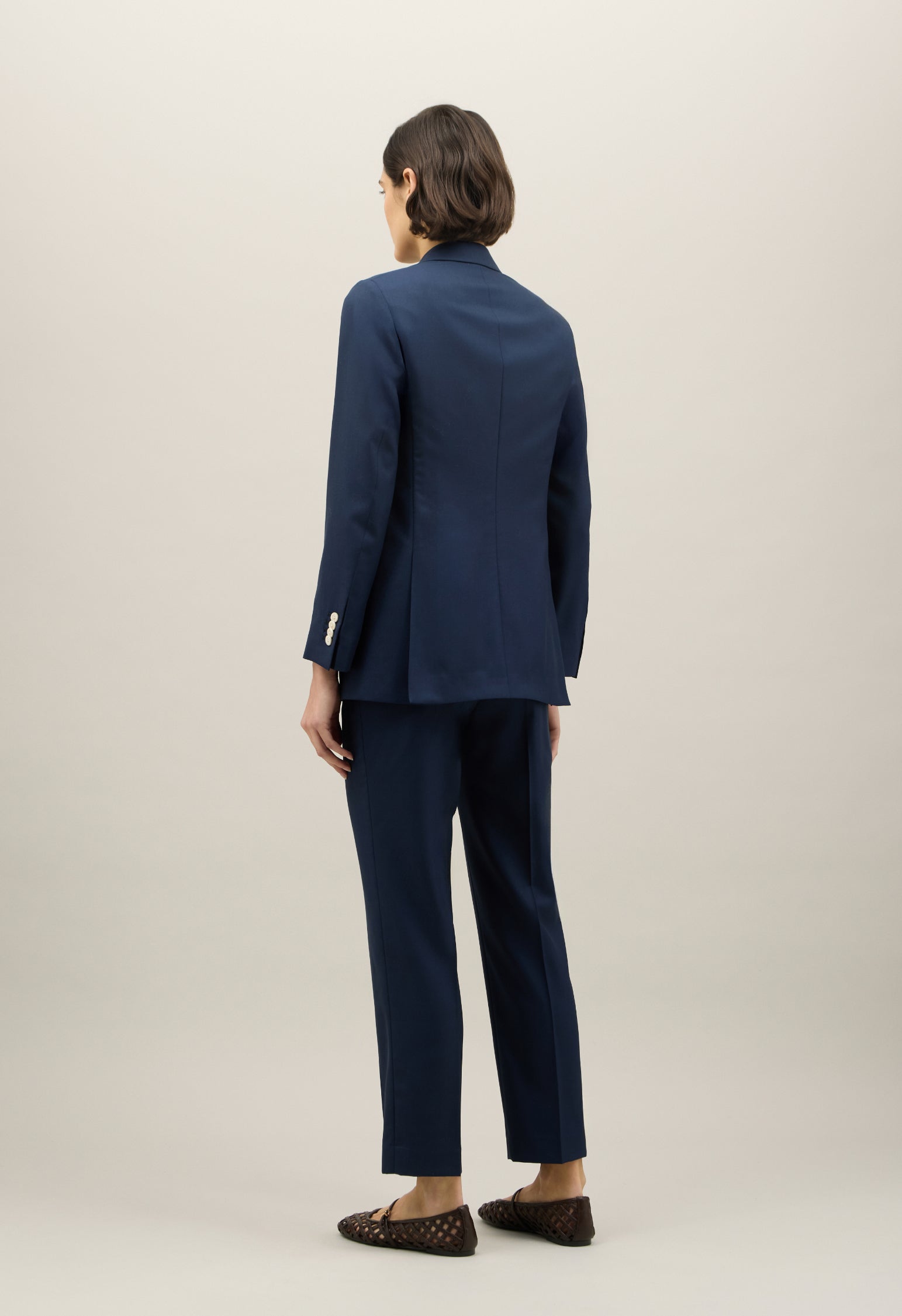 Blazer Bianca in twill di lana blu