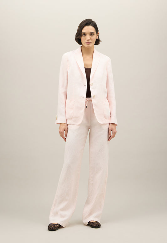 Blazer Brera in linto tinto in capo rosa