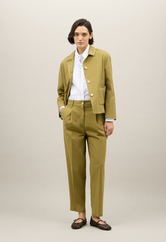 Blazer Margot in popeline leggero verde